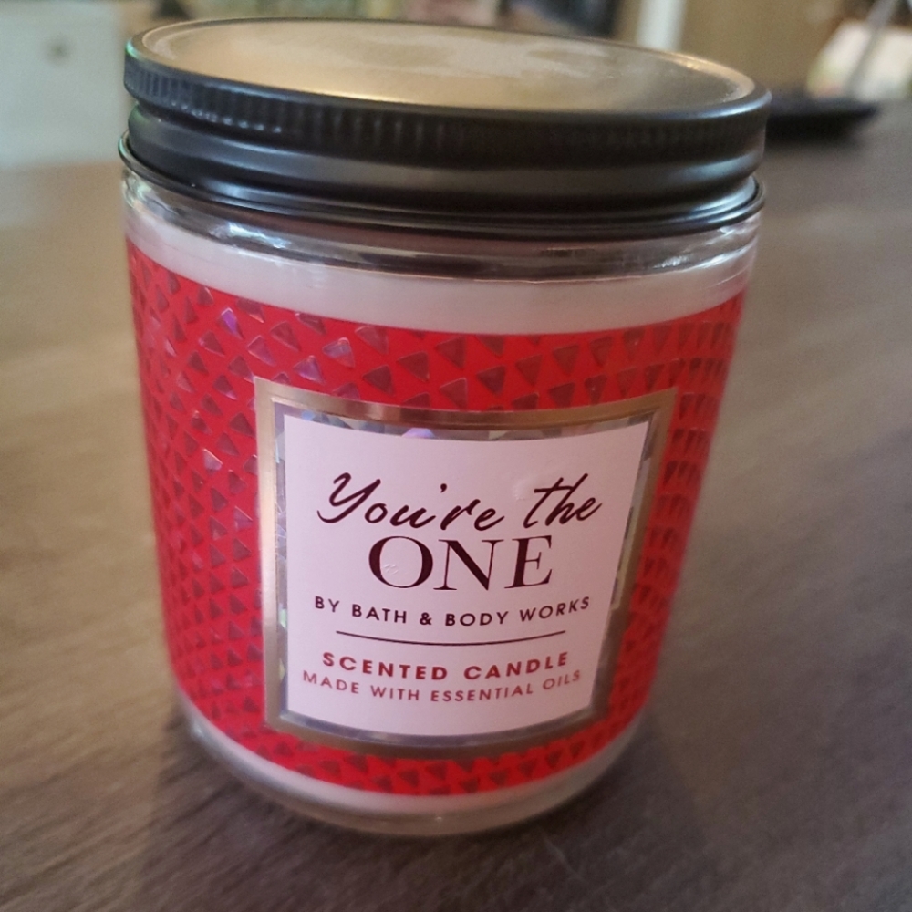 Bath and Body Works 1 wick candle. Your the one Scent with hints of soft rose